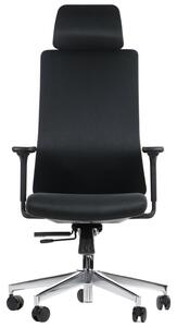Krzesło obrotowe AKCENT z regulowanym na wysokość oparciem - czarny