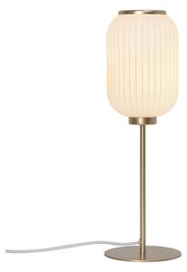 Złota lampa stołowa Milford - mleczny klosz