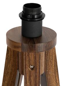 Wiejska lampa podłogowa statyw z drewna orzechowego - Tripod Classic Oswietlenie wewnetrzne