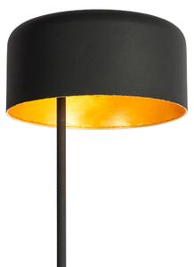 Lampa podłogowa Retro czarna ze złotym wnętrzem - Jinte Oswietlenie wewnetrzne