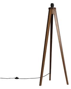 Wiejska lampa podłogowa statyw z drewna orzechowego - Tripod Classic Oswietlenie wewnetrzne