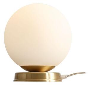 Lampa biurkowa Ball M - szklany klosz, mosiądz