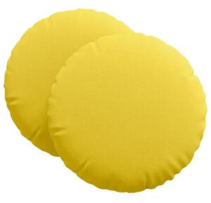 Poduszki na siedziska 2 pcs Jasnożółty Ø80 x 29 cm tkanina