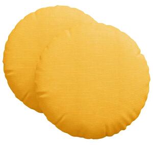 Poduszki na siedziska 2 pcs Jasnożółty Ø 80 cm