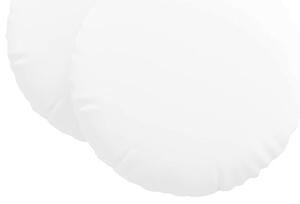 Poduszki na siedziska 2 pcs Biały Ø80 x 29 cm tkanina