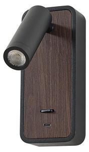 Lampa Ścienna Lindby, Tallis, czarny, salon, metal, nowoczesny