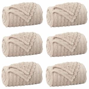 Koce narzutowe 6 pcs Beżowy 150 x 130 cm Polar