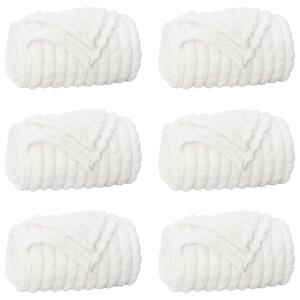 Koce narzutowe 6 pcs Biały 150 x 130 cm Polar