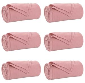Koce narzutowe 6 pcs Różowy 200 x 150 cm Polar