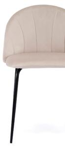 MebleMWM Krzesło tapicerowane THDC015-1 beżowy welur noga czarna