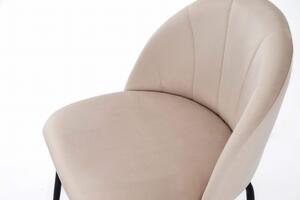 EMWOmeble Krzesło tapicerowane THDC015-1 beżowy welur/czarne nogi