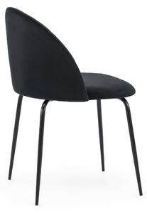MebleMWM Krzesło tapicerowane THDC015-1 czarny welur noga czarna