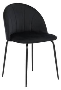 MebleMWM Krzesło tapicerowane THDC015-1 czarny welur noga czarna | OUTLET