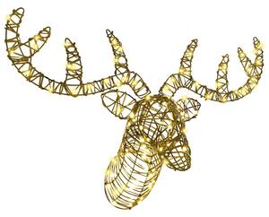 Renifer ciągnący sanie Ciepła biel 68 x 36,5 x 62,5 cm rattan