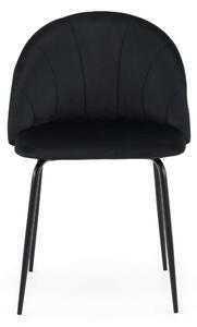 MebleMWM Krzesło tapicerowane THDC015-1 czarny welur noga czarna