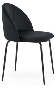EMWOmeble Krzesło tapicerowane THDC015-1 czarny welur/czarne nogi