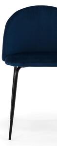 MebleMWM Krzesło tapicerowane THDC015-2 niebieski welur noga czarna