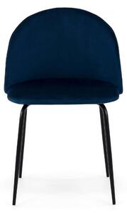 MebleMWM Krzesło tapicerowane THDC015-2 niebieski welur noga czarna
