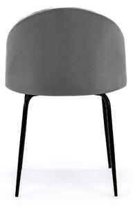 EMWOmeble Krzesło tapicerowane THDC015-1 szary welur/czarne nogi