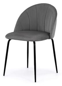 EMWOmeble Krzesło tapicerowane THDC015-1 szary welur/czarne nogi