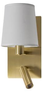 Lampa Ścienna Lindby, Aiden, złoty | mosiężny, salon, tkanina | tekstylia, nowoczesny