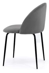 MebleMWM Krzesło tapicerowane THDC015-1 szary welur noga czarna
