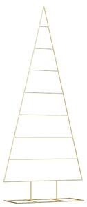 Metalowa choinka świąteczna z podstawą złoty 211 cm