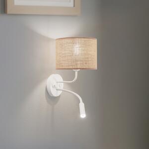 Lampa Ścienna Duolla, Jute, brąz rdzawy, sypialnia, tkanina | tekstylia