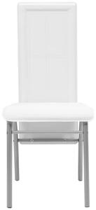 Krzesła stołowe, 2 szt., białe, obite sztuczną skórą