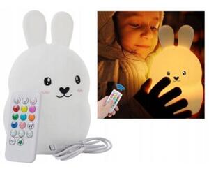 MIĘKKA LAMPKA NOCNA DLA DZIECI SILIKONOWA KRÓLIK RGB LED + PILOT