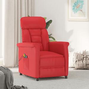 Elektryczny fotel masujący, czerwony, sztuczna skóra
