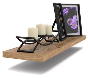 Półka Wisząca STIVMEBLE Ścienna 60 cm na książki zdjęcia 60x15x1,8 cm Dąb Wotan
