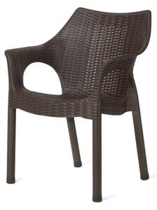 Fotel rattanowy Cambridge Dark Brown 61 x 54 x 80cm