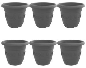Okrągła doniczka na kwiaty 6 pcs Czarny Ø 39 x 32 cm