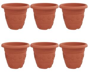 Okrągła doniczka na kwiaty 6 pcs Czerwony ceglasty Ø 39 x 32 cm