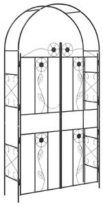 Łuk Ogrodowy Gładki Czarny 115 x 37 x 226 cm