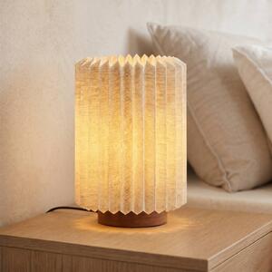 Lampa stołowa Maveo Lindby, aluminiowy / szary / cynkowy, salon / jadalnia, tkanina / materiał / jedwab, skandynawski