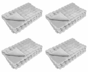 Koc antypoślizgowy z sztucznego futra królika Olite 4 pcs Szary