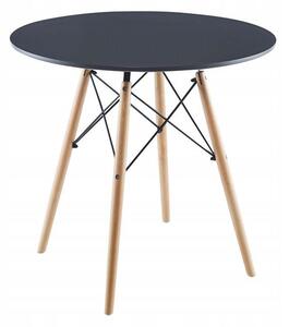 Flavio stół okrągły z czarnym blatem 80 cm