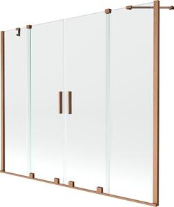 Mexen Velar Duo parawan nawannowy 2-skrzydłowy rozsuwany 170 x 150 cm, transparent, miedź szczotkowana - 896-170-000-02-65