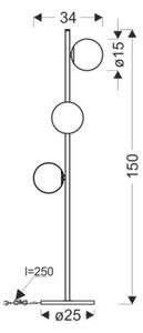 Lampa stojąca podłogowa Candellux 3x28W Kama 53-01238