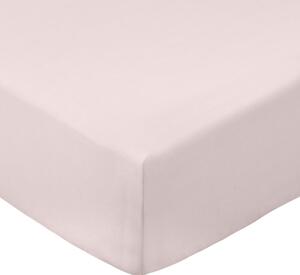 Różowe prześcieradło z perkalu bawełnianego z gumką 90x190 cm Cotton Percale – Bianca