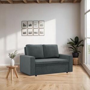 Sofa dwuosobowa, BLOM, velvet, 148x87x90 cm, ciemny szary | TYLETEGOTU