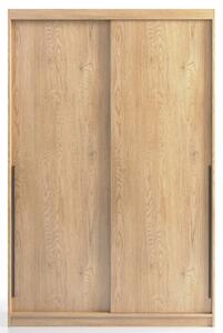 Szafa przesuwna z drążkami i półkami 140 cm dąb bielony T5-D18