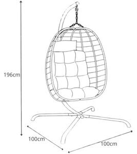 Fotel wiszący PROGARDEN 848404 Beżowy