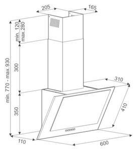 Okap VDB Ambi 60 SR/IX Srebrny/Inox 197m3/h 57dB klasa D