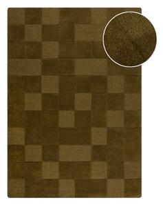 Wełniany dywan tkany ręcznie w kolorze khaki 200x290 cm Checkerboard – Flair Rugs