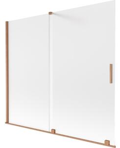 Mexen Velar parawan nawannowy 2-skrzydłowy rozsuwany 180 x 150 cm, szron, miedź szczotkowana - 896-180-000-31-65