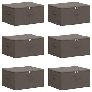 Skrzynia do przechowywania 6 pcs Szary 43 x 34 x 23 cm Włóknina
