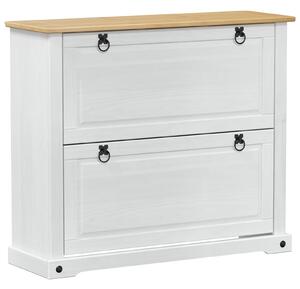 Szafka na buty Corona Biały 99 x 32 x 85 cm Lite drewno sosnowe
